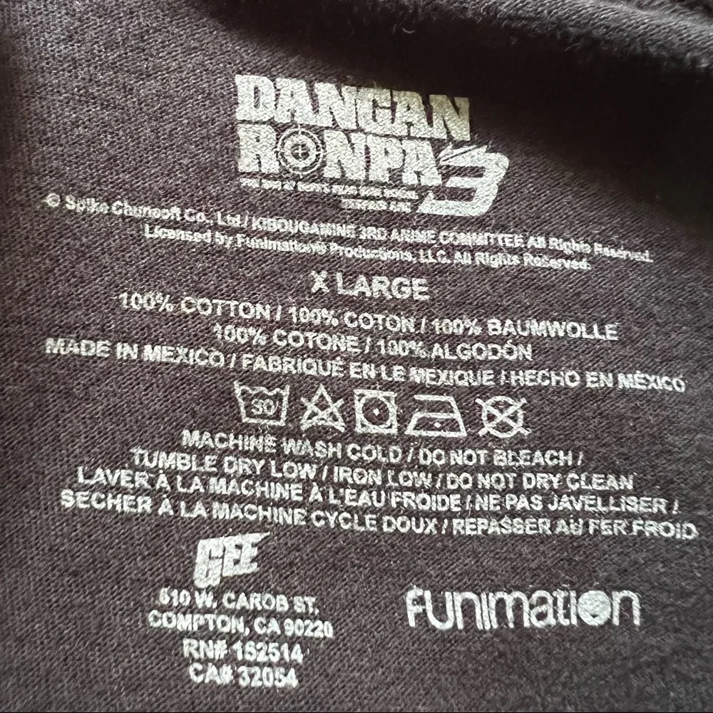 Dangan Ronpa 3 Anime Dispair Black T Shirt Size XL - Picture 10 of 11
